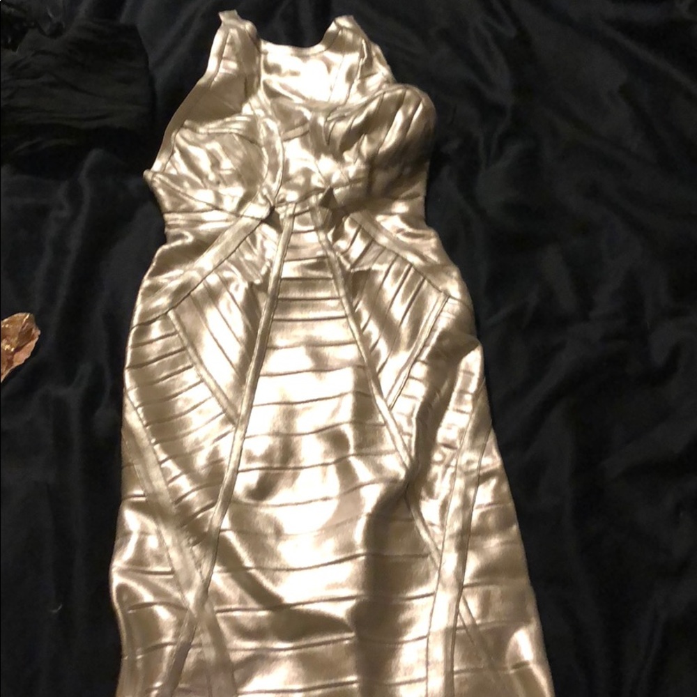 Silver Herve Leger SAMPLE DRESS size S